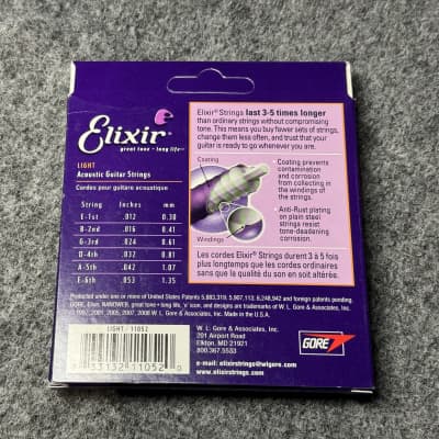 6 packs Elixir 11052 Nanoweb 80/20 Bronze strings image 2