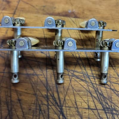 Vintage Very Old Waverly Kluson 3x3 Guitar Tuners Pearloid Buttons Luthier Parts image 4