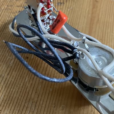 Fender Telecaster Wiring Harness Upgrade 250k CTS Pots .022 Orange Drop Cap Oak Grigsby Switch PUSH/PULL Series/Parallel image 5