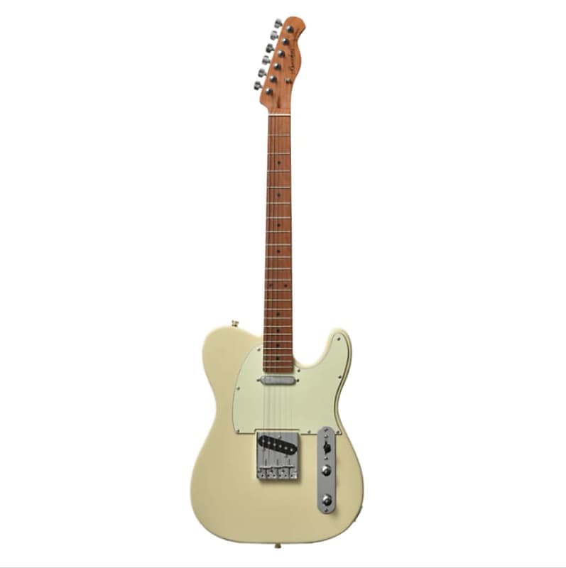 Bacchus BTE-1-RSM/M-OWH Universe Series Roasted Maple Electric Guitar,  Olympic White