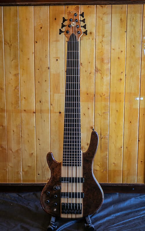 Wolf S9-7 Left Handed 7 String Bass Quilted Bubinga(Neck