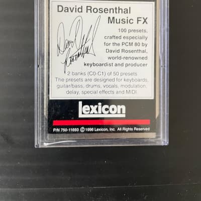 Lexicon PCM 80 Preset Card "David Rosenthal" 1995 Black/Red image 2