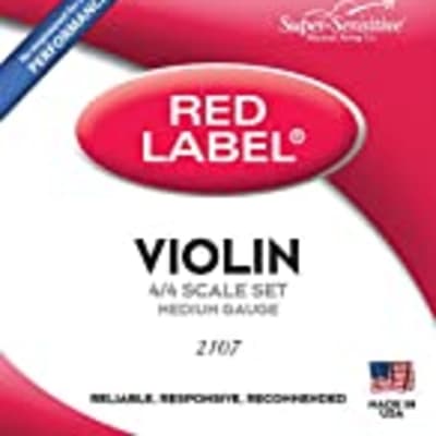 Super Sensitive Red Label 12107 Violin String Set Medium Tone 4/4 image 1