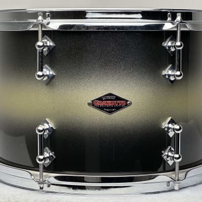 Craviotto 22/13/16/6.5x14" VIDEO Signed 2013 Solid Maple Shell Drum Set - Black/Gold Duco Sparkle Lacquer image 15