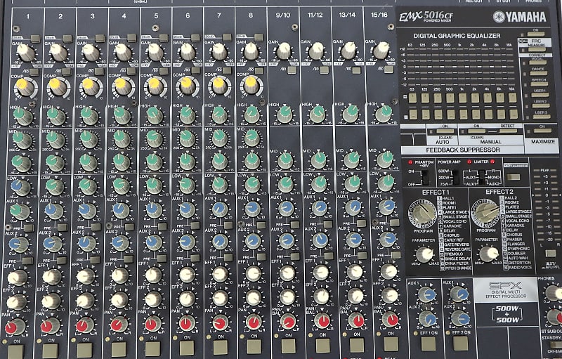 Yamaha EMX 5016CF 500w 16-Channel Powered Mixing Board w/ DSP | Reverb