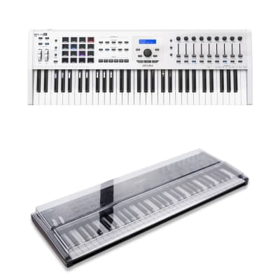 Arturia KeyLab MKII 61 Professional MIDI Controller and Software (White) with Decksaver DS-PC-KEYLAB61MK2 Polycarbonate Cover