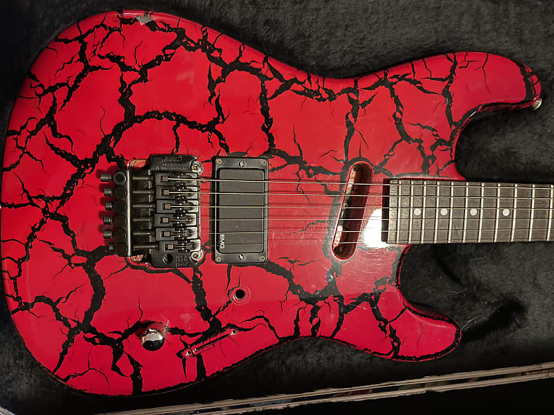 Charvel Charvette Late 80s/early 90s Red/Black crackle