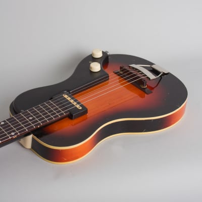 National  Model 1122 Cosmopolitan Solid Body Electric Guitar (1953), ser. #X-24048, original brown hard shell case. image 7