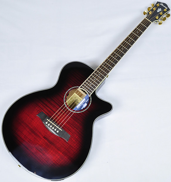 Ibanez AEG240-TRS Acoustic Electric Guitar in Transparent Red