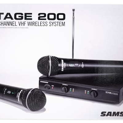 SAMSON Stage 200 Dual VHF Handheld Wireless Microphones Vocal Mics