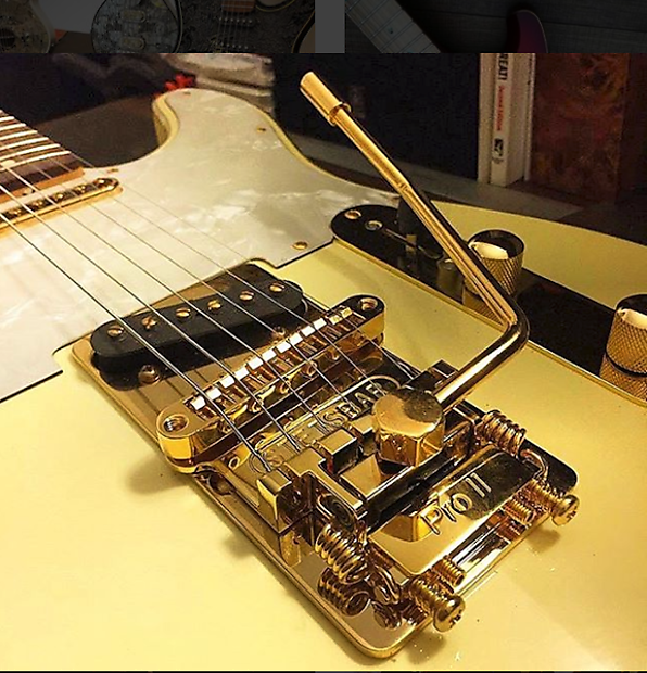 Stetsbar Tremolo Pro II gold Tremolo Fits Fender and other Telecasters  Bolt-On No mods needed