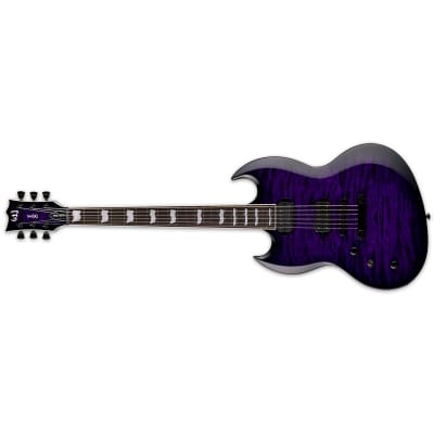 ESP LTD Viper-1000 LH See Thru Purple Sunburst Left-Handed Electric Guitar + Hard Case Viper 1000 image 2