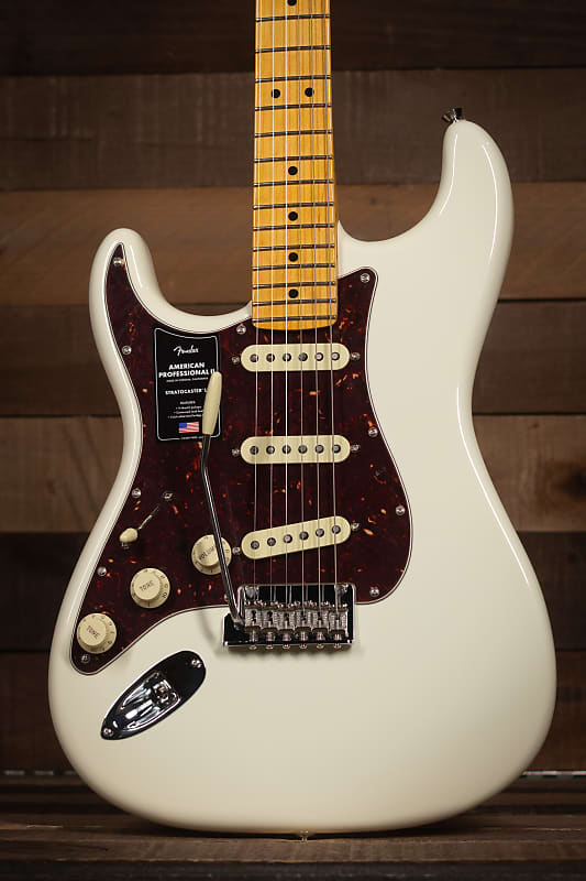 Fender American Professional II Stratocaster Left-Hand, Maple, Olympic White image 1