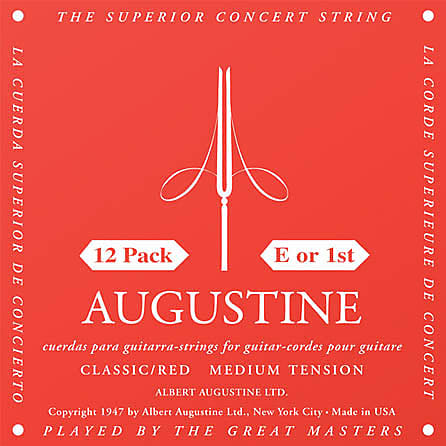 Classic Red Medium Tension Nylon Guitar Strings 12 Pack Of E 1St Strings Aug image 1