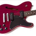 USED Fender Jim Adkins JA-90 Telecaster® Thinline, Laurel Fingerboard, Crimson Red Transparent