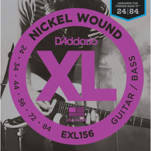 D'Addario EXL156 Nickel Wound Electric Guitar/Nickel Wound Bass Strings Fender Nickel Wound Bass VI 24-84 Standard