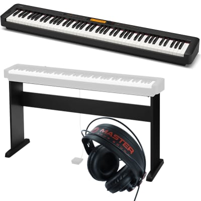 Casio CDP-S360 88-Key Digital Piano Keyboard, Black w/ Wooden Stand & Headphones