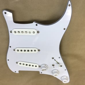 Fender Loaded Strat Pickguard, Fender Texas Special Pickups, 7-way Switching 2017 all white image 1