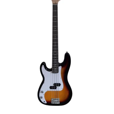 Left handed Bass Guitar for Beginners Regular Size Sunburst SPS510LF with 5 item Package image 2