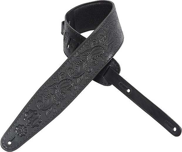 Levy's PM44T03-BRG Tooled Leather Guitar Strap with Paisley Pattern image 1