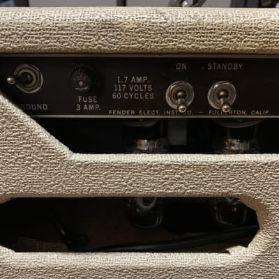 Fender Bassman 6G6-A Brownface 50-Watt Guitar Head 1962 - 1964 - Blonde image 5