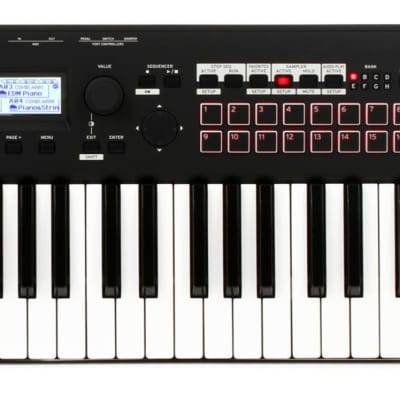 Korg Kross 2-61-MB 61-key Synthesizer Workstation - Super Matte Black  Bundle with On-Stage Stands KS7150 Platform Style Keyboard Stand image 1