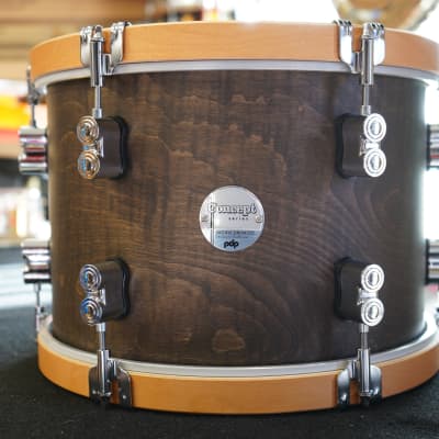 PDP 13'' Concept Maple Classic 9" x 13" Tom Walnut Stain With Natural Maple Hoops  Tom (No-Mount) image 1