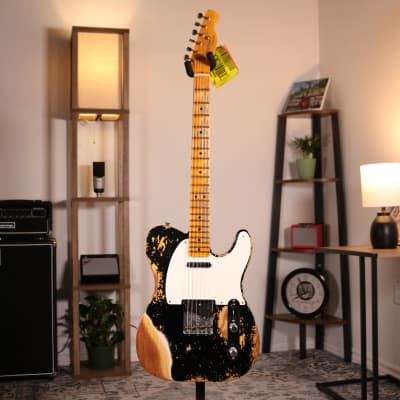 Fender Custom Shop Double Esquire 1950 Super Heavy Relic - Maple Fingerboard, Black image 2
