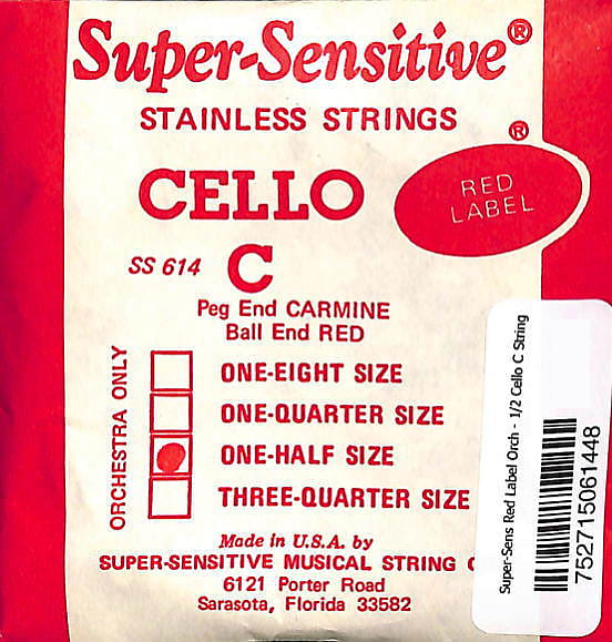 Super-Sensitive Red Label Medium - 1/2 Cello C String image 1
