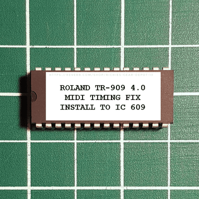 Roland TR-909 OS 4.0 EPROM Firmware Upgrade KIT [MIDI Timing Fix] / TR909 Brand New Update Chip