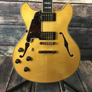 D'Angelico Left Handed Excel DC Natural Semi Hollow Electric Guitar image 2