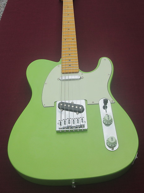 Blue Frog Made in the USA Single CutawayCustom Guitar 2015 Tequila Lime Nitro image 1