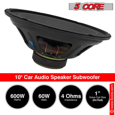 5 Core 10 Inch Subwoofer PAIR Audio Raw Replacement PA DJ Speaker Sub Woofer 60W RMS Subwoofers 4 Ohm 1" Copper Voice Coil  SP 1090 2PCS image 8