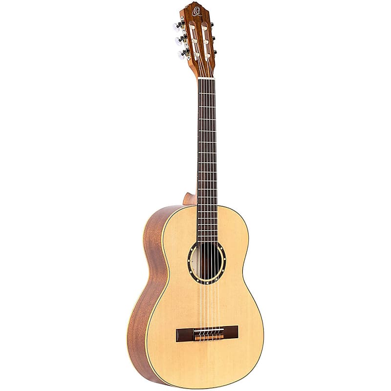 Ortega Guitars 6 String Family Series 3/4 Size Nylon Classical Guitar with Bag, Right-Handed, Spruce Top-Natural-Satin, (R121-3/4) image 1