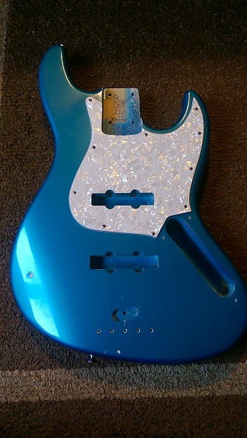 MJT Warmoth Fender Dinky Jazz Bass Relic Body Alder Lake Placid Blue image 1