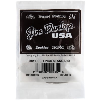 Dunlop 8012 Standard Hard Felt Picks with Beveled Tip, 12-Pack image 4