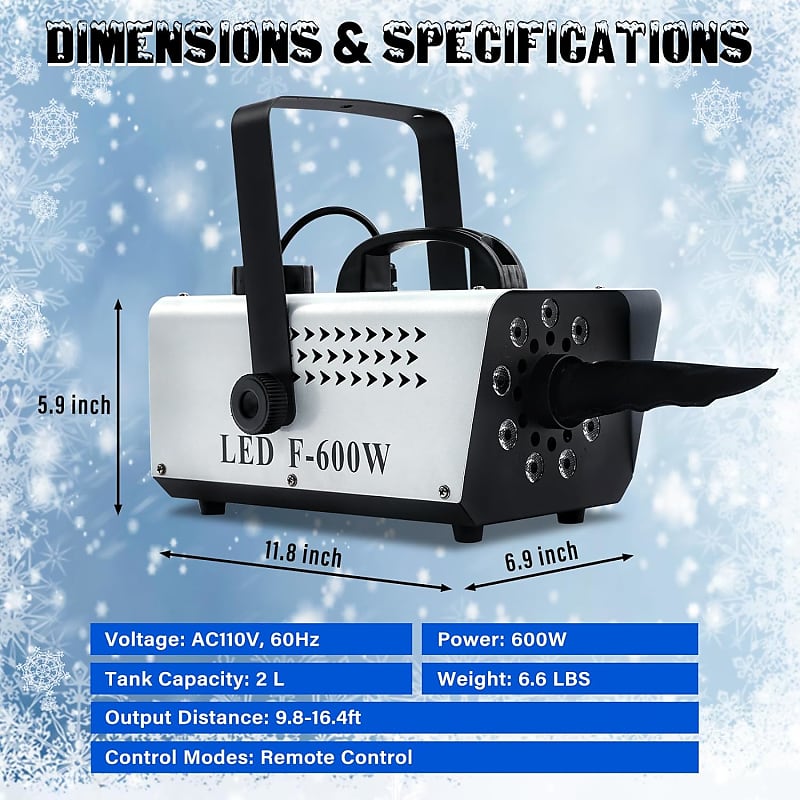 Snow Machine 1500W Snow Making Machine Snowflake Maker for Christmas  Wedding Kid