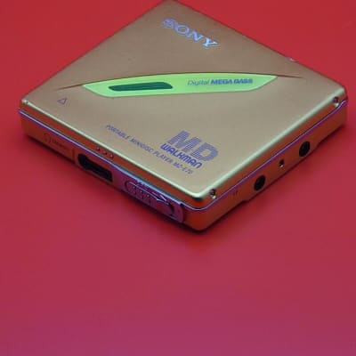 Rare yellow gold Sony md minidisc player MZ-E70 working | Reverb