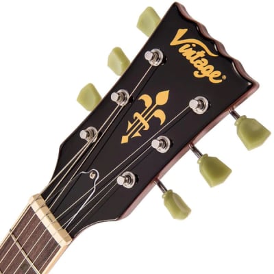 Vintage ReIssued V100GT LP Style Guitar - Gold Top image 8