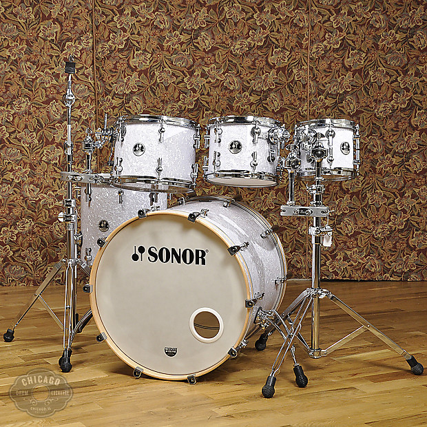 Sonor S Classix 8/10/12/14/22 5pc Kit White Marine Pearl - Used