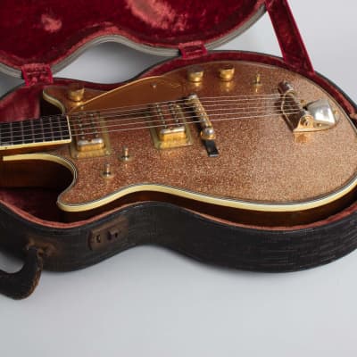 Gretsch PX-6129 Champagne Sparkle Jet Semi-Hollow Body Electric Guitar (1962), ser. #46394, original blue-grey tolex hard shell case. image 14