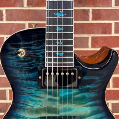 PRS Private Stock McCarty 594 Singlecut, Sub Zero Glow Smoked Burst, Quilted Maple Top, Figured Mahogany Body, Figured Mahogany Neck, Smoked Black/Gold Hardware image 5