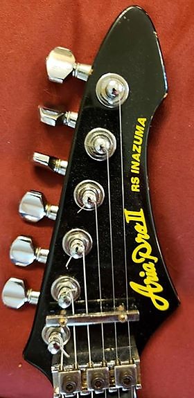 1985 Aria Pro II RS Inazuma Tiger Animal Print Guitar Orange