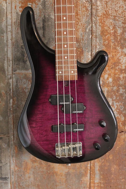 Fernandes Japan FRB-40 Revolver 4 String Bass, Purple Burst, Ships