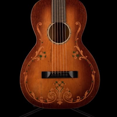 Vintage Regal Luann 1920's Floral Parlor Acoustic Guitar With SSC image 2