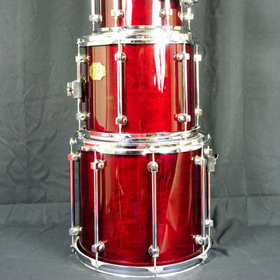 Premier Signia Cherrywood Drums - 5 piece - 4 toms, 1 kick - with 8" and 15" rare toms 90s  CLEAN! image 3