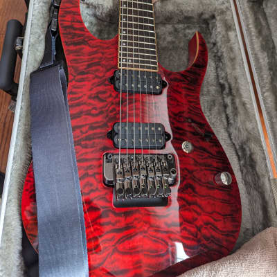 Ibanez Premium RG927QMZ 7-String Electric Guitar - Transparent Red 