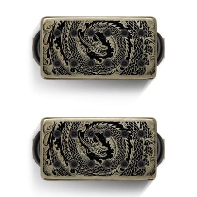 Bare Knuckle Silo Humbucker Set 2021 dragon and wave etching | Reverb