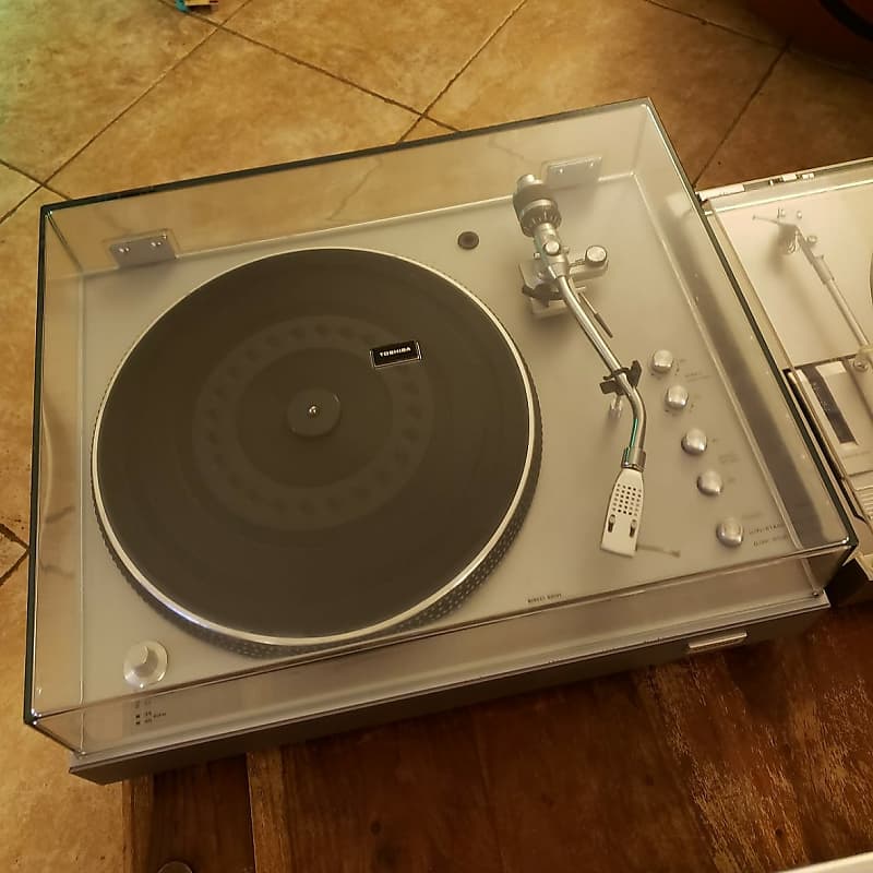 RARE, Toshiba SR-355, Direct-drive Turntable, 1975, Grey Metallic  Composite, Shure M91ED, Superb!