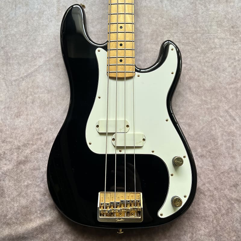 Fender Precision Bass Elite I Maple Fretboard Gold Hardware 1983 - Black image 1